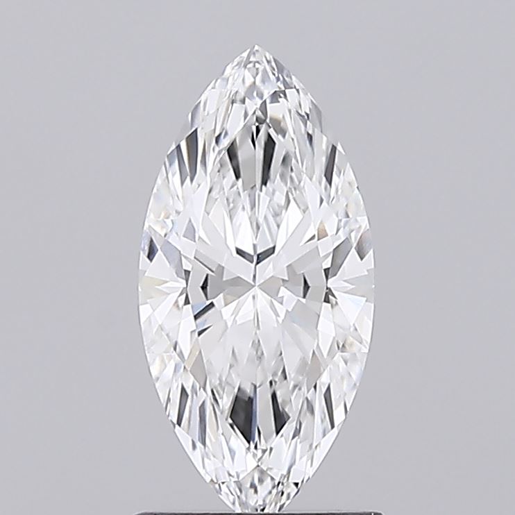 1.08 A brilliant marquise-cut diamond, sparkling with facets, showcases its elegant shape against a subtle gray background.