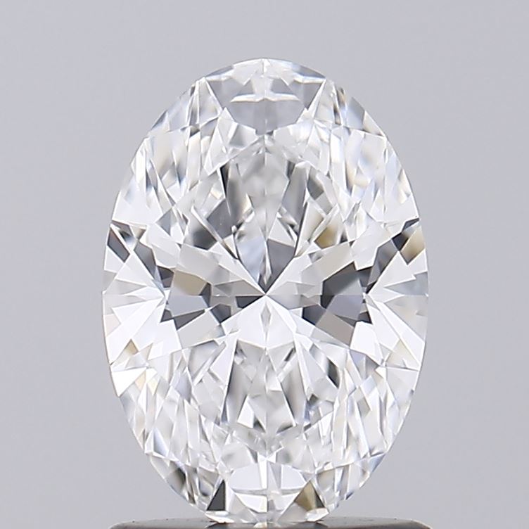 1.09 A brilliant oval cut diamond showcased against a light grey background.