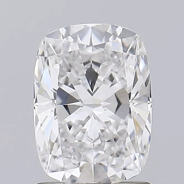 1.25 A radiant cut diamond with multiple facets and reflections on a light background.