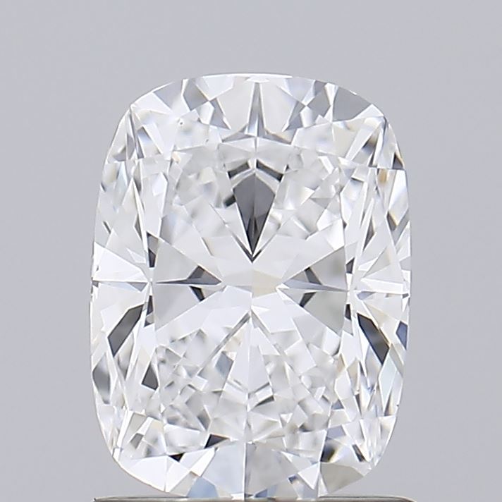 1.29 A cushion-cut diamond with intricate facets and brilliance.