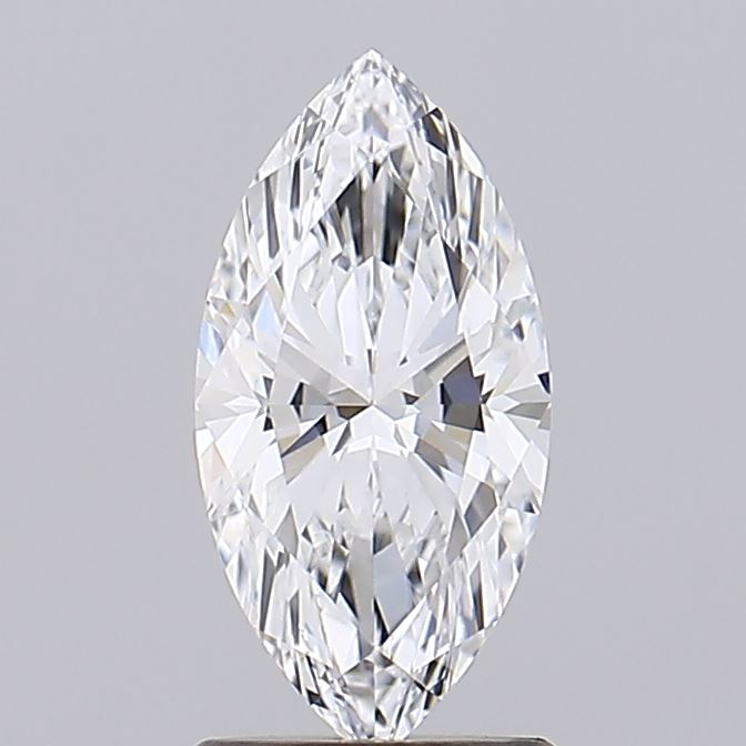 1.32 A dazzling marquise-cut diamond, showcasing a brilliant sparkle and intricate facets against a soft gray background.