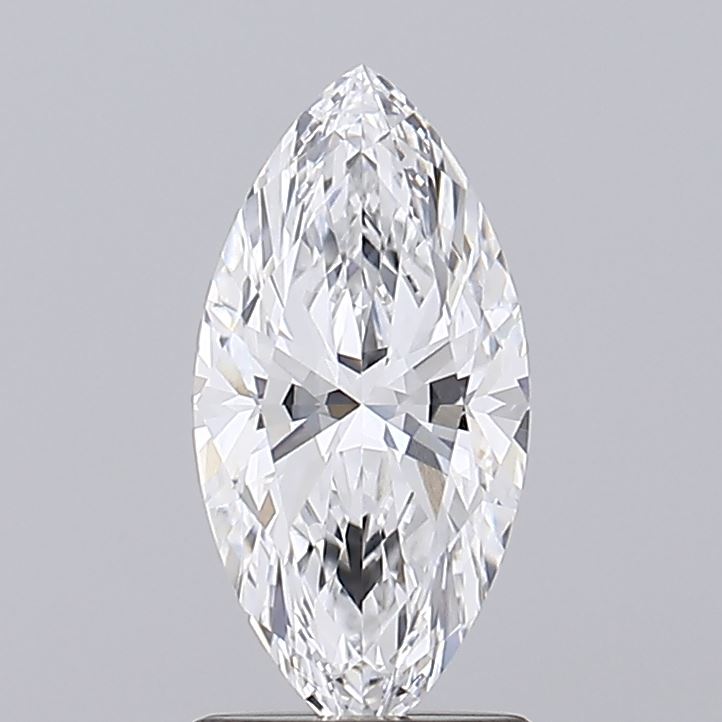 1.36 A dazzling marquise-cut diamond displays brilliant facets, reflecting light against a soft gray background.