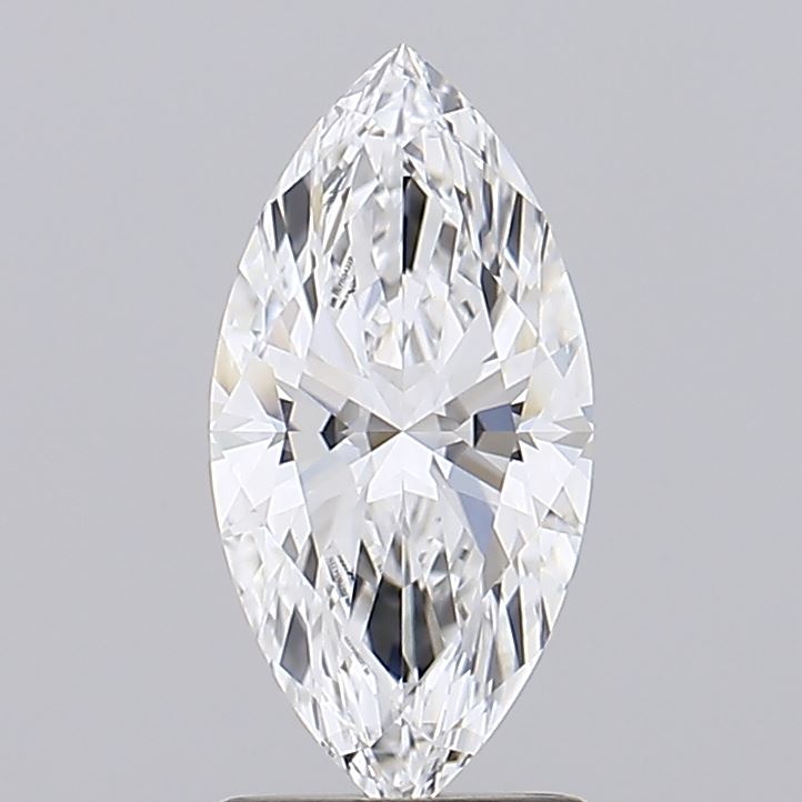 1.51 A large marquise diamond displayed elegantly on a stand, showcasing its brilliant cut and clarity.