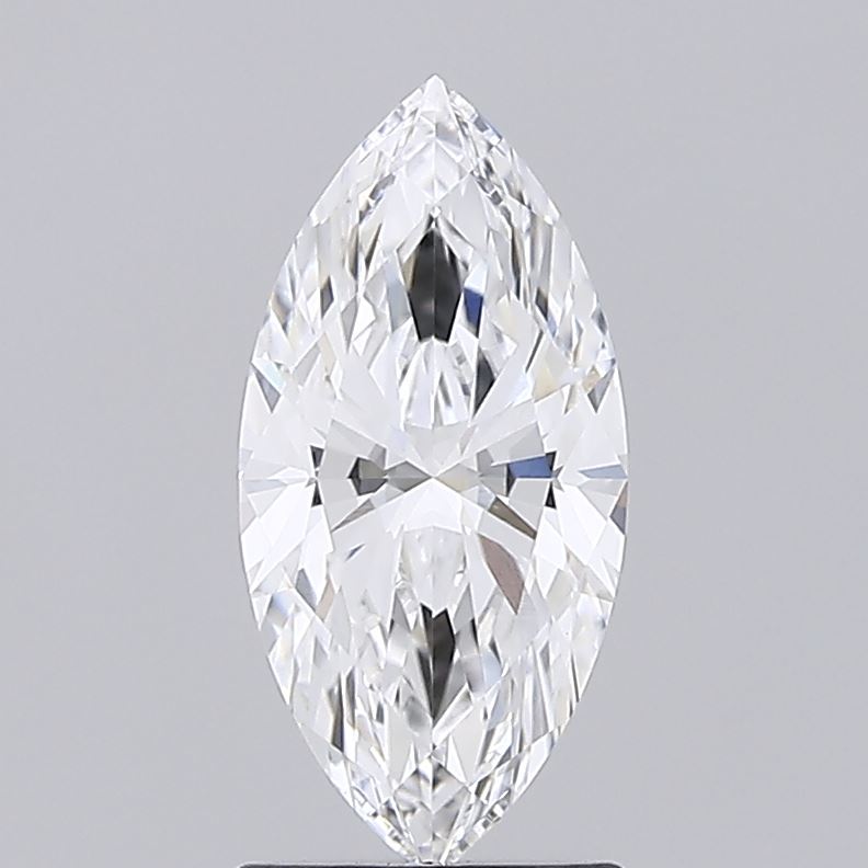 1.51 Marquise cut diamond displayed against a grey background.