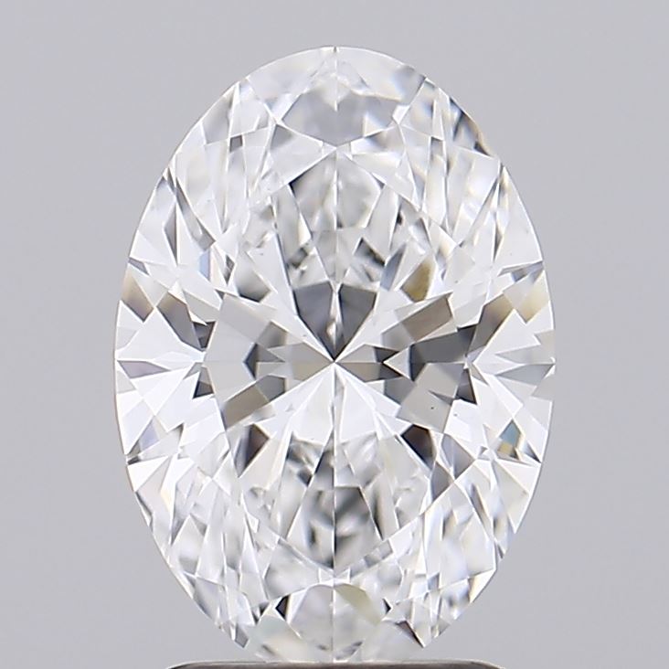 1.55 Elegant oval-cut diamond with precise facets, radiating brilliance against a neutral background.