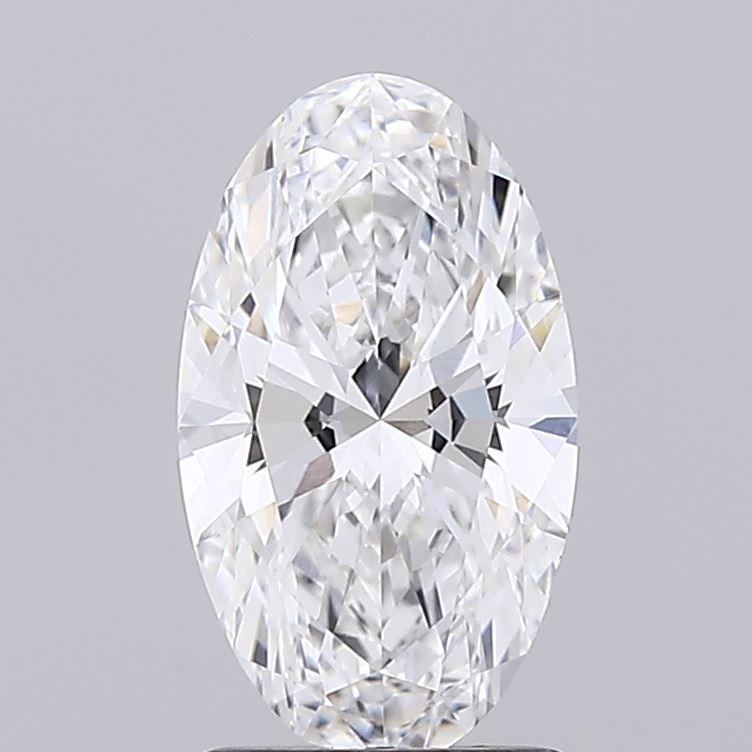 1.57 Elegant oval-shaped diamond with intricate facets, radiating brilliance against a neutral background.