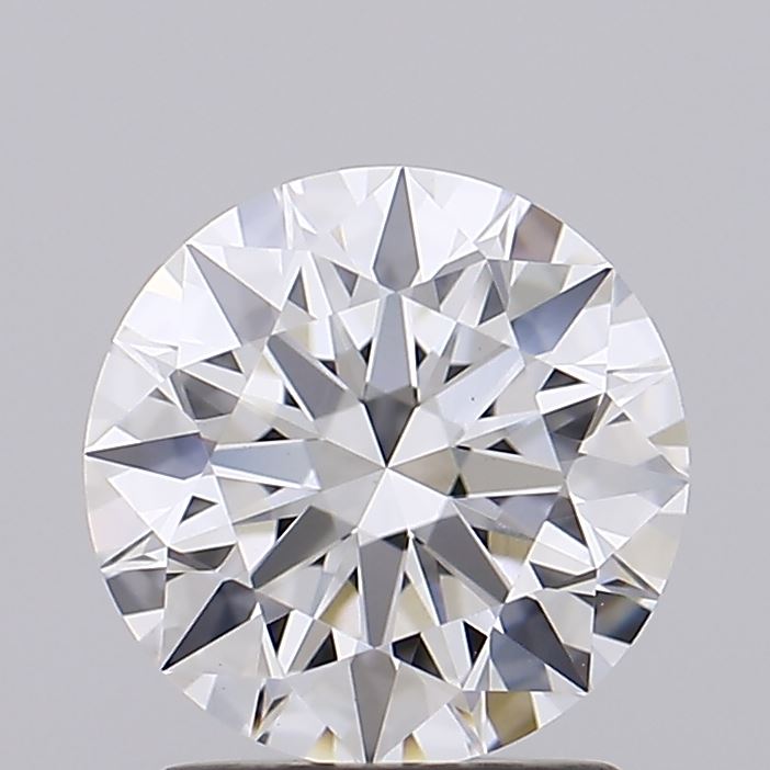 1.59 A round, brilliant-cut diamond against a gray background. The diamond's facets create a dazzling pattern, reflecting light with clarity and elegance.
