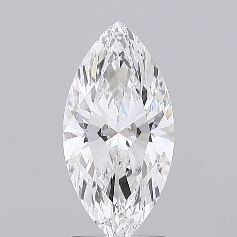 1.71 A stunning marquise-cut diamond, showcasing brilliant facets and a clear, sparkling appearance against a grey background.