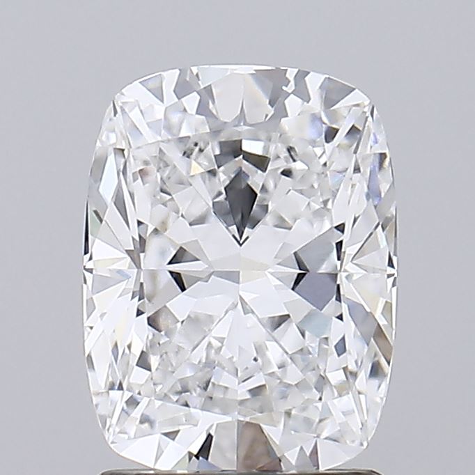 1.76 Cushion-cut diamond with intricate facets, radiating brilliance against a neutral background.