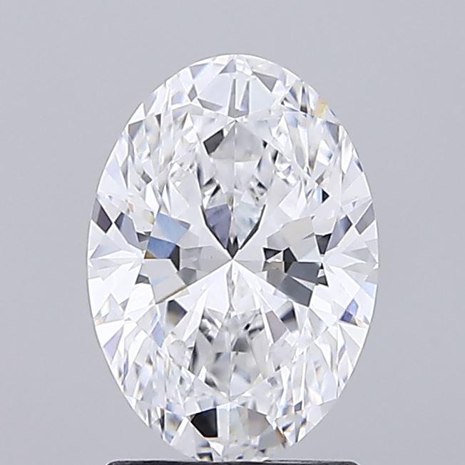 1.8 A sparkling oval-cut diamond displayed against a grey background.