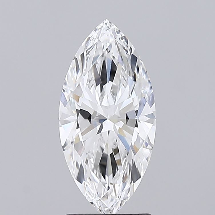 1.84 A marquise-cut diamond set against a plain gray background. The faceted stone sparkles, reflecting light with brilliant clarity and elegance.