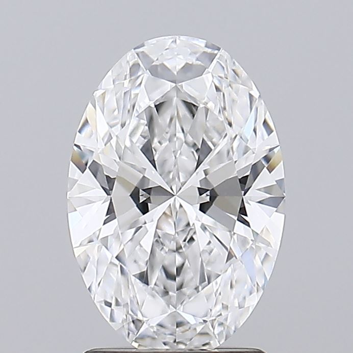 1.87 An elegant oval-cut diamond with brilliant facets, showcasing exceptional clarity and brilliance against a neutral background.
