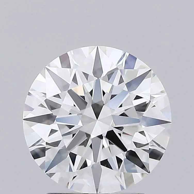 1.9 Round brilliant cut diamond on a gray background.