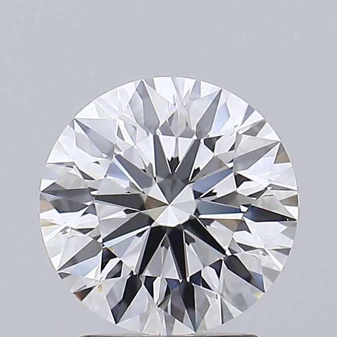 1.91 A sparkling round diamond with brilliant facets, reflecting light and showcasing its clarity against a soft gray background.