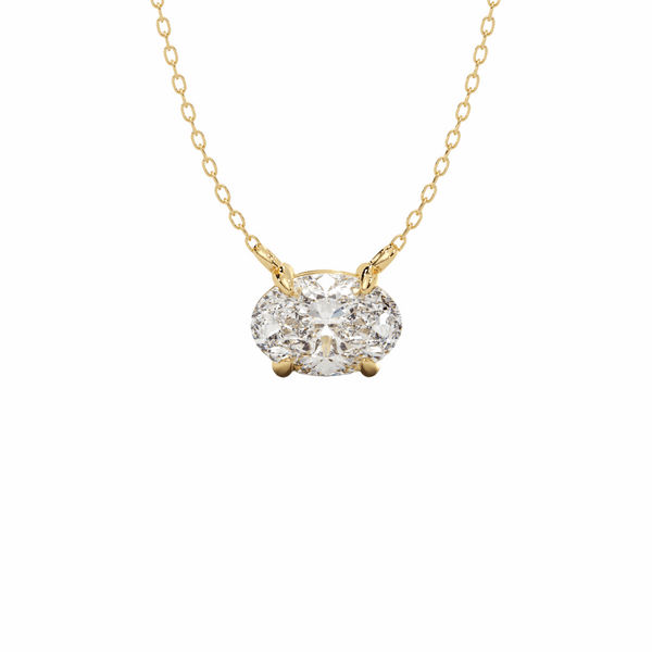 Oval Lab-Grown Diamond Solitaire Pendant Necklace