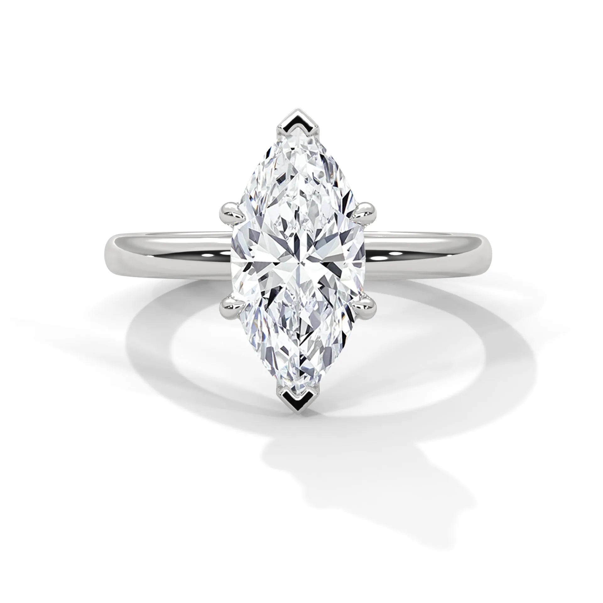 14k White Gold / Marquise