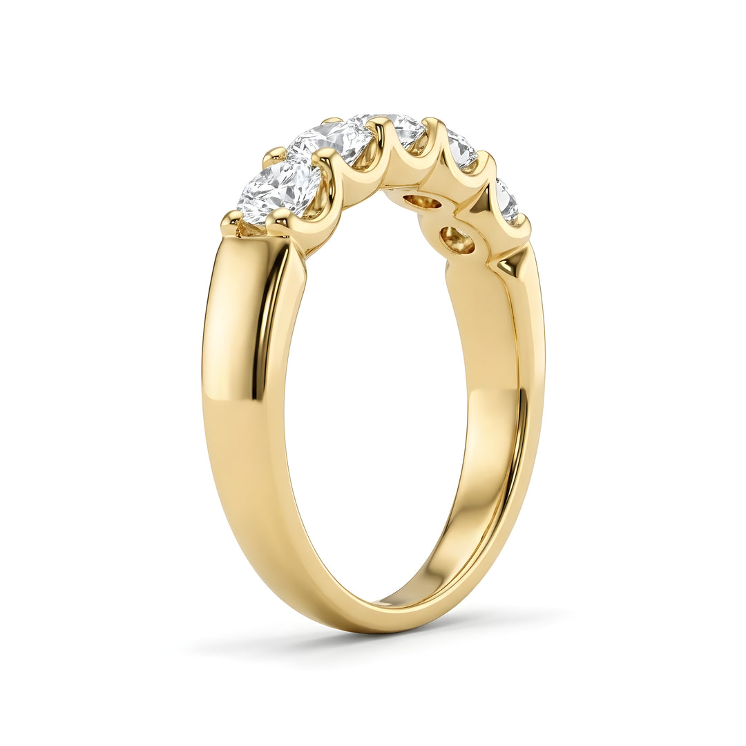 Five Stone Classic Basket Set Round Lab Grown Diamond Ring (0.5 - 2 ct. tw.)