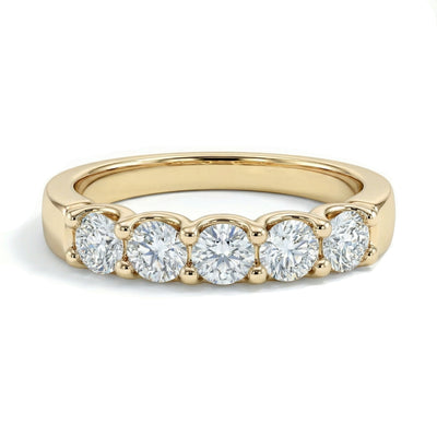 Five Stone Classic Basket Diamond Ring - 1 ctw