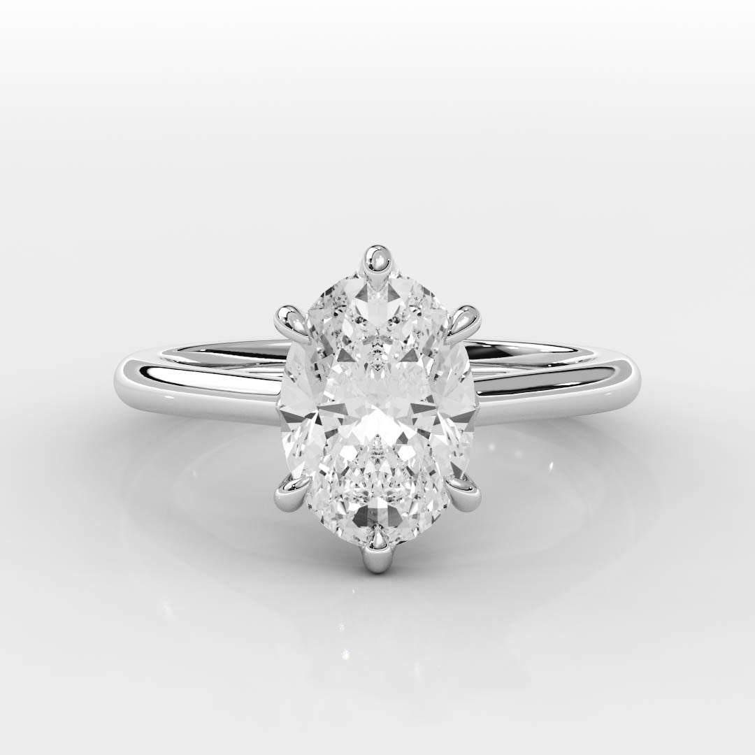 14k White Gold / Oval