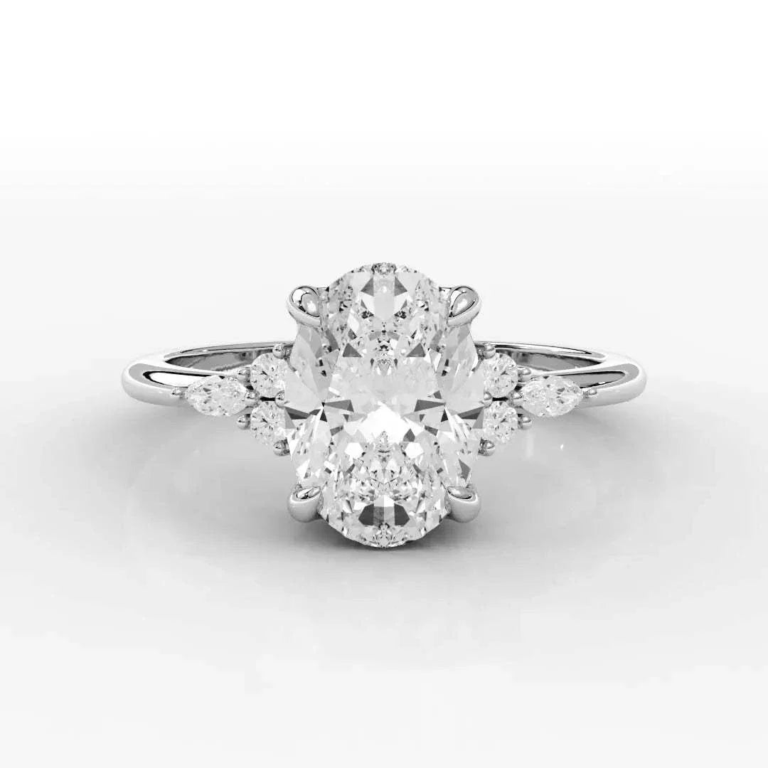 14k White Gold / Oval