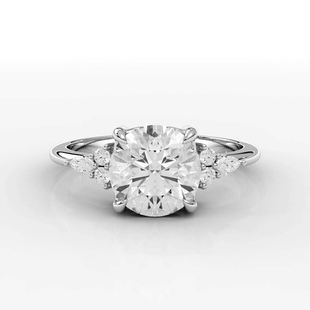 14k White Gold / Round