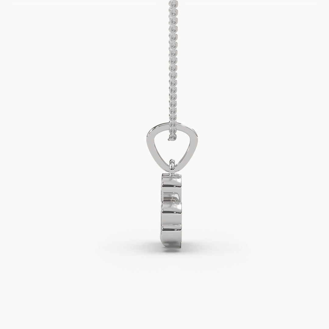 0.75ctw Heart Lab Grown Diamond Bezel 3 Leaf Clover Pendant Necklace | 14k Gold