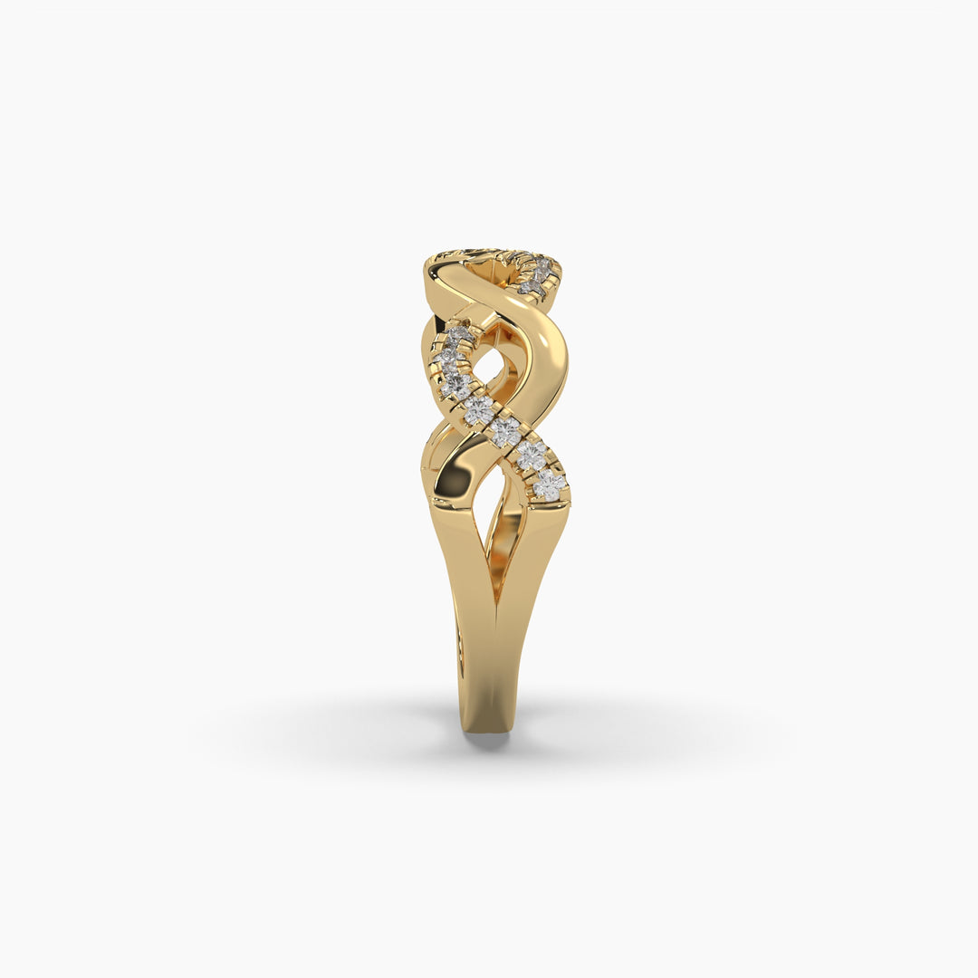 0.2ctw Round Lab Grown Diamond Twist Half Eternity Fashion Ring | 14k Gold
