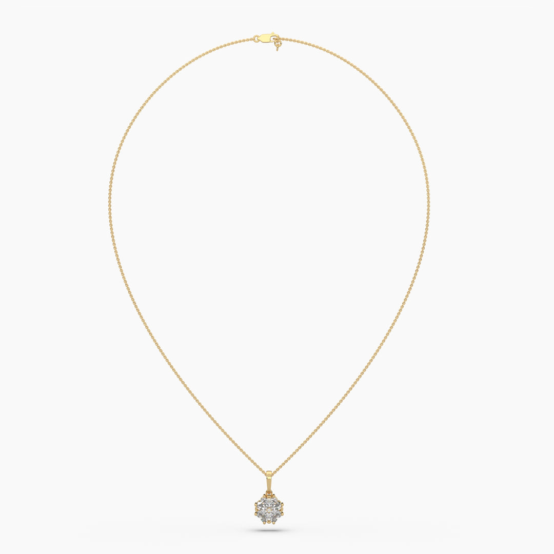 1ctw Heart Clover Lab Grown Diamond Pendant Necklace | 14k Gold