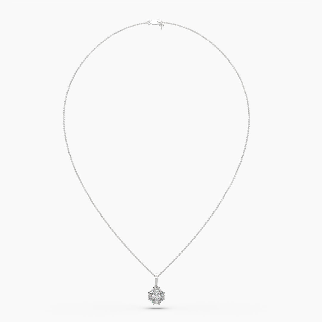 1ctw Heart Clover Lab Grown Diamond Pendant Necklace | 14k Gold