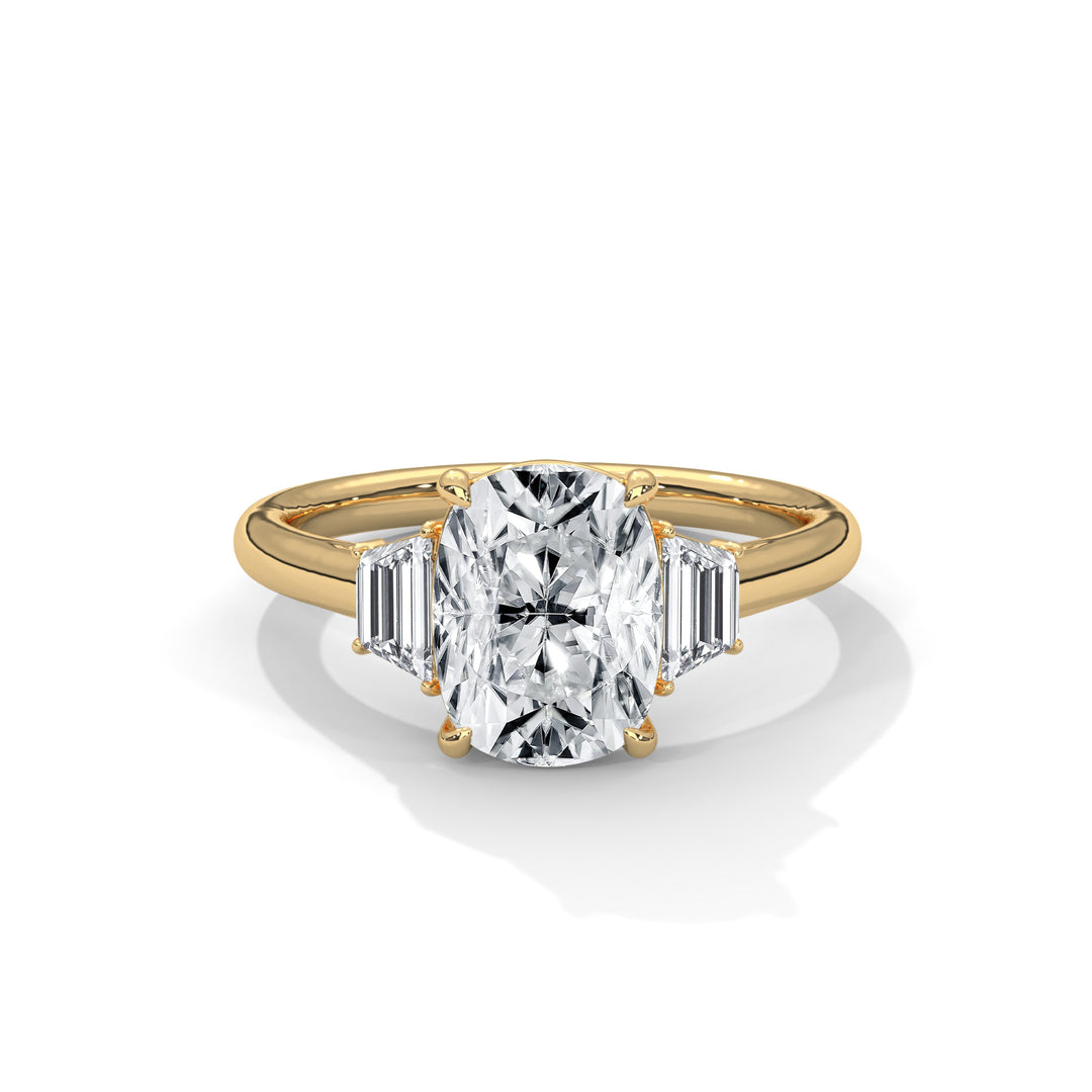 Three Stone Step Cut Trapezoid Setting