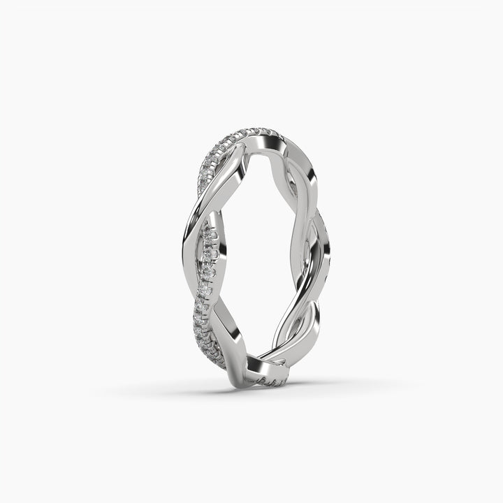 0.35ctw Round Lab Grown Diamond Twisting Fashion Ring | 14k White Gold