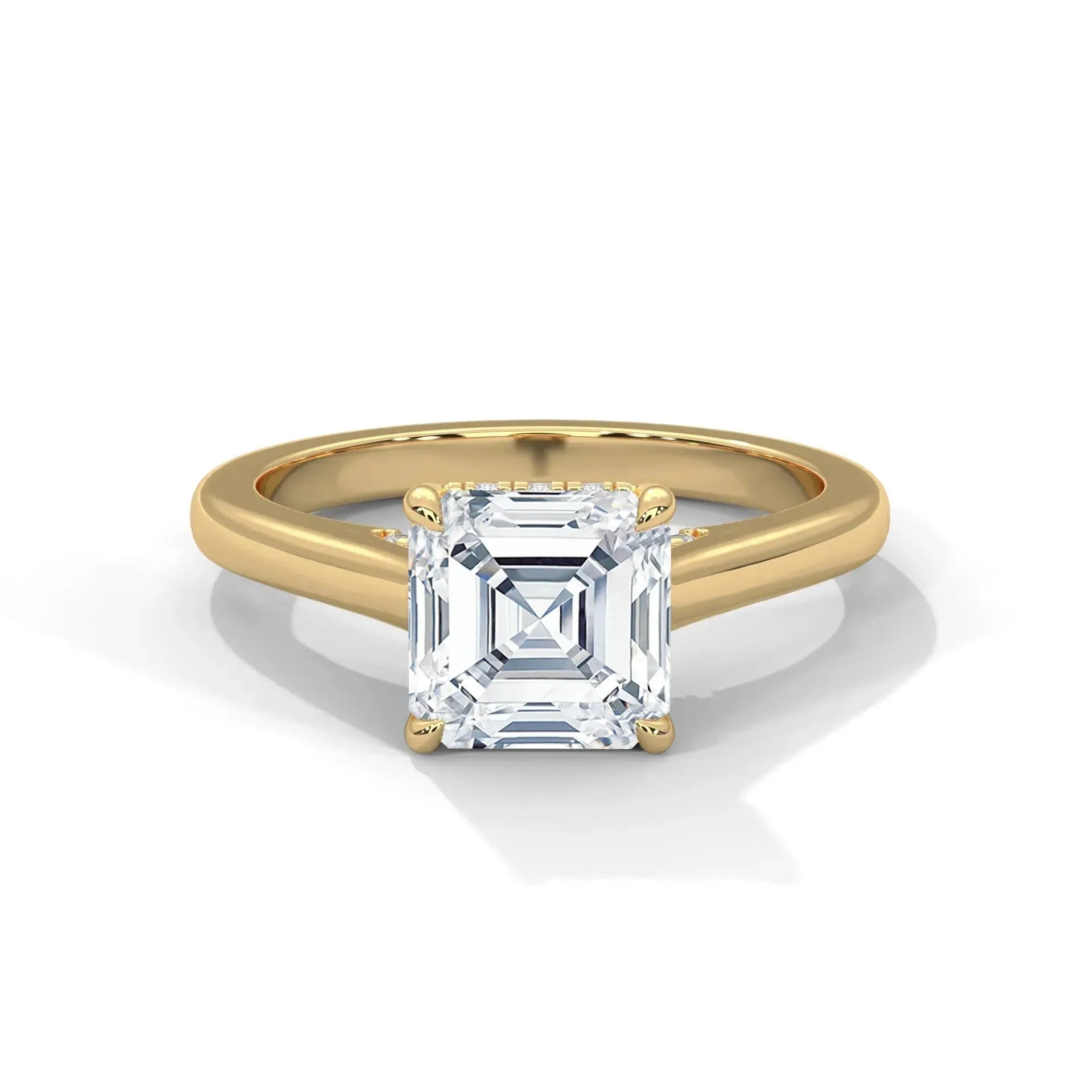 14k Yellow Gold / Asscher