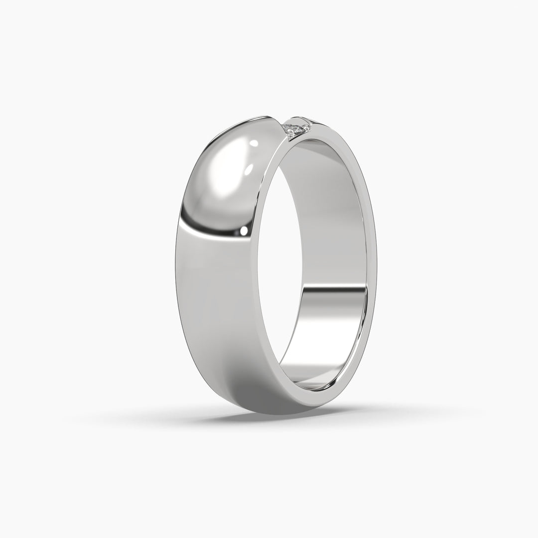 0.05ctw Round Lab Grown Diamond Men's Wedding Ring | 14k White Gold