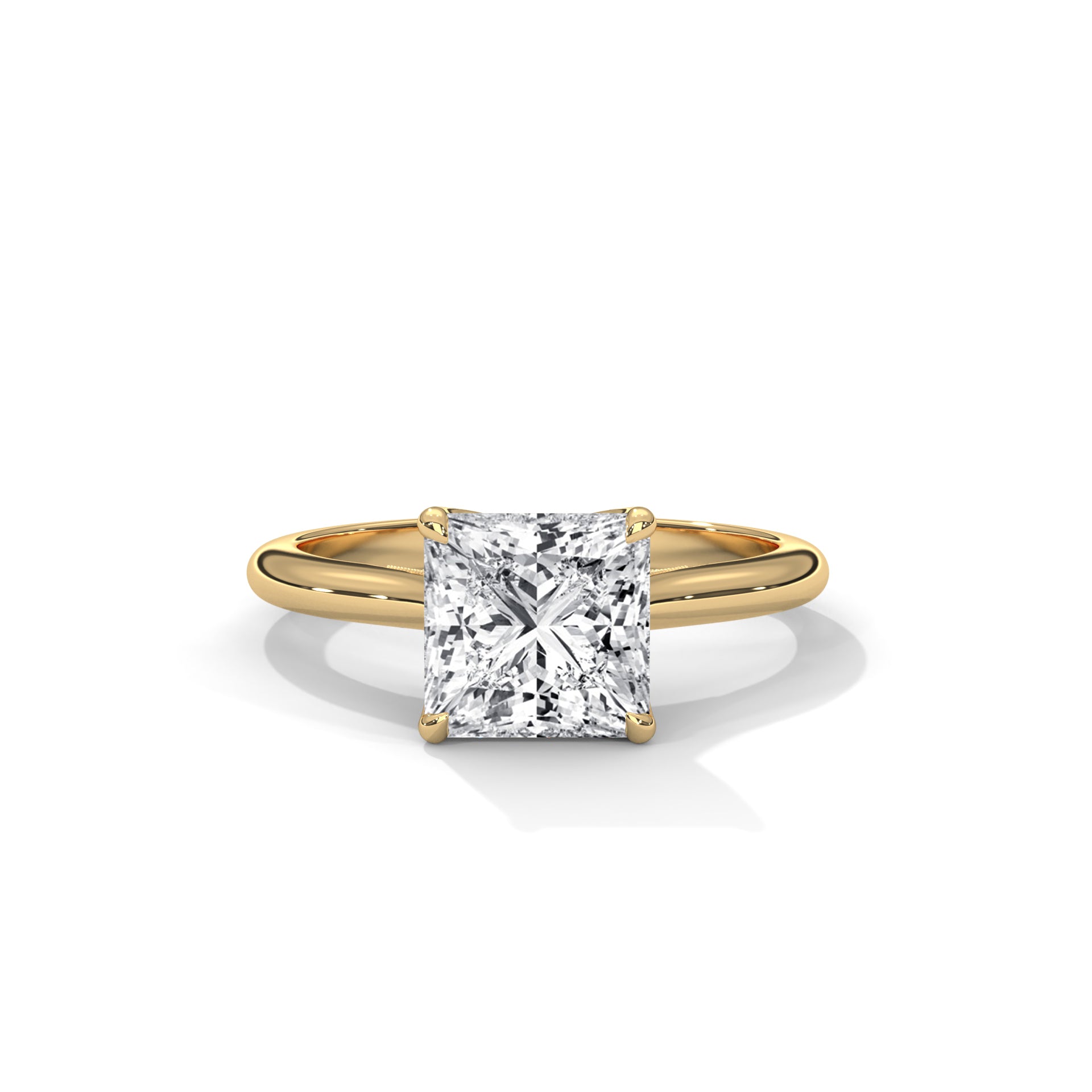 14k Yellow Gold / Princess