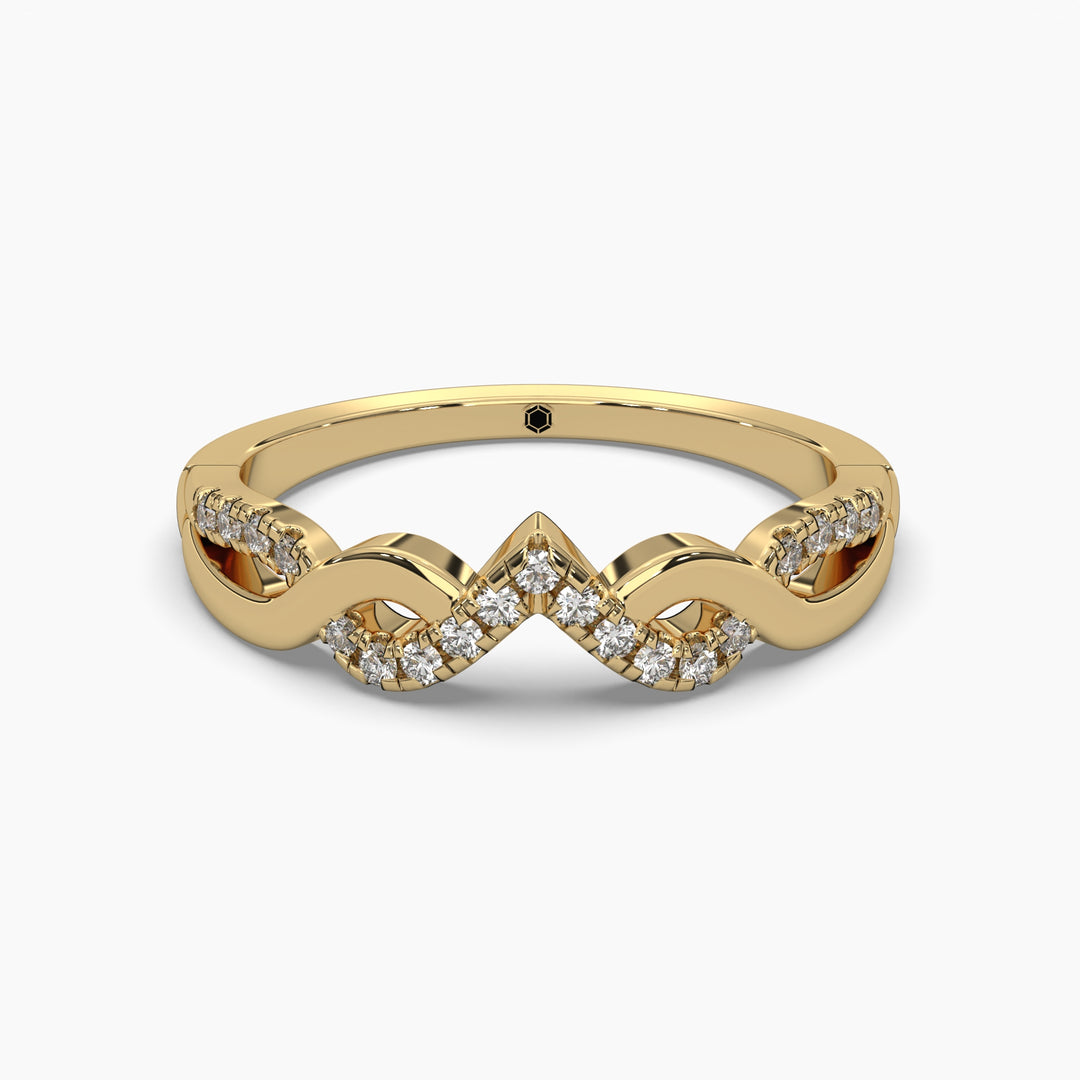 0.15ctw Round Lab Grown Diamond Fashion Wedding Ring | 14k Gold