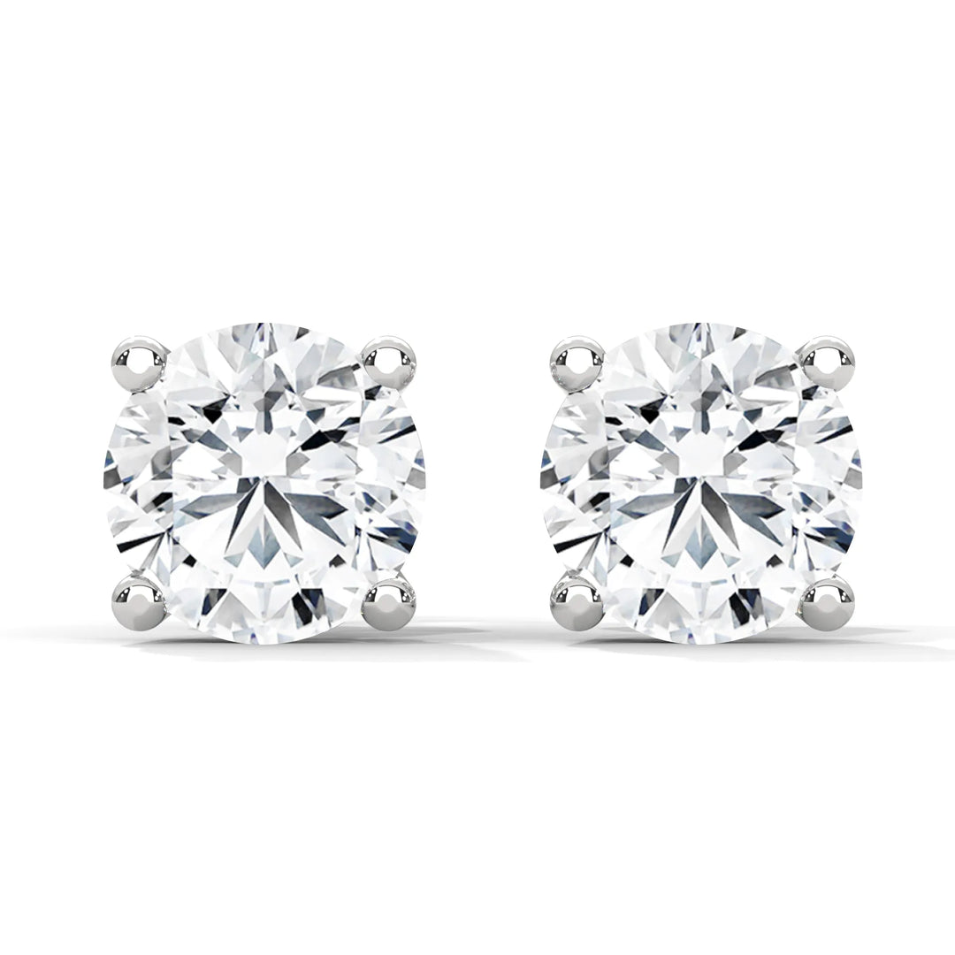 Lab-Grown Diamond Round 4 Prong Stud Earrings