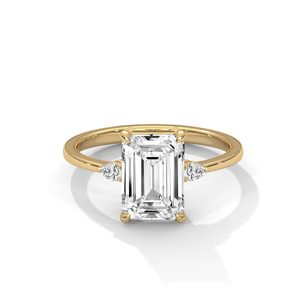 The Soleil Three-Stone Pear Setting