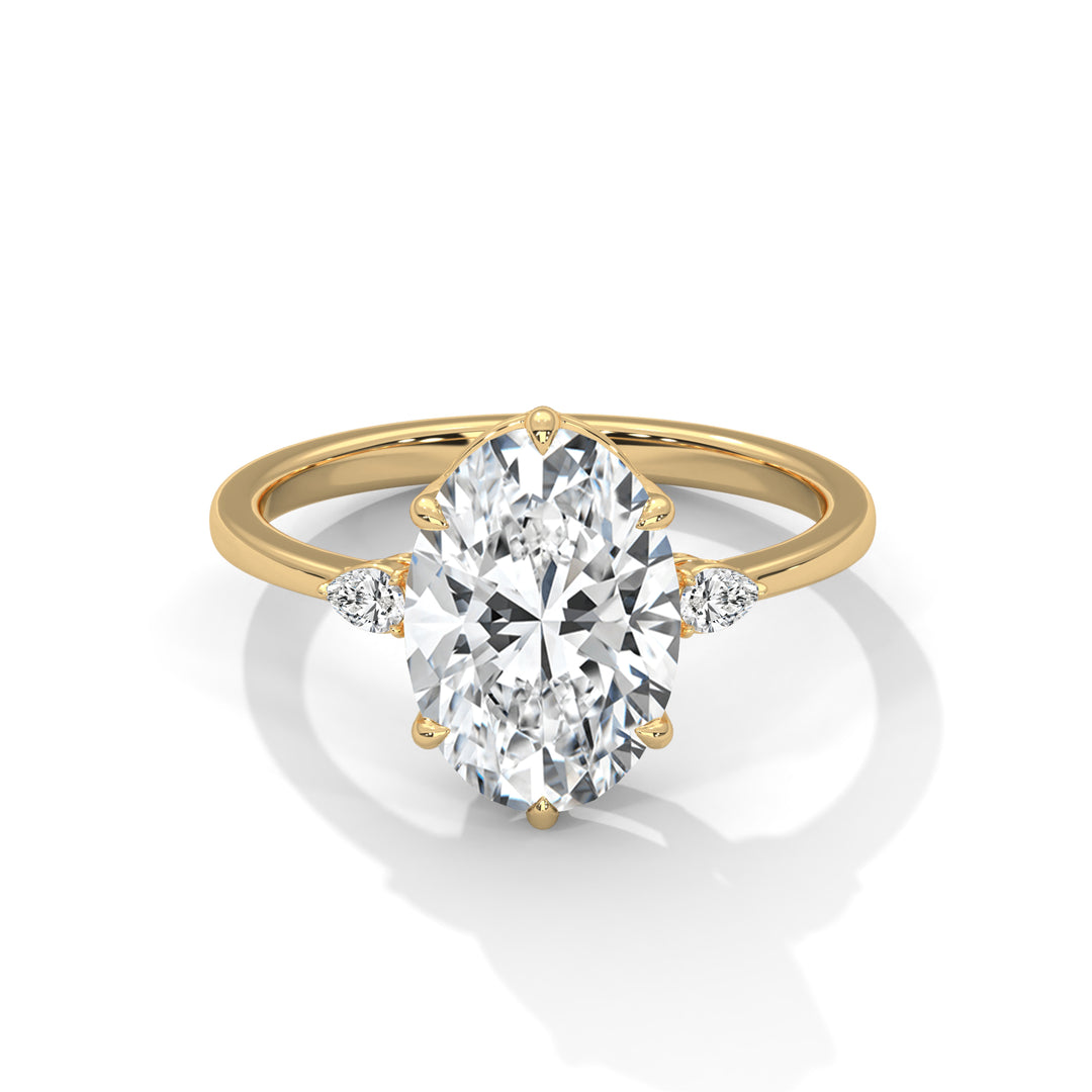 The Soleil Three-Stone Pear Setting