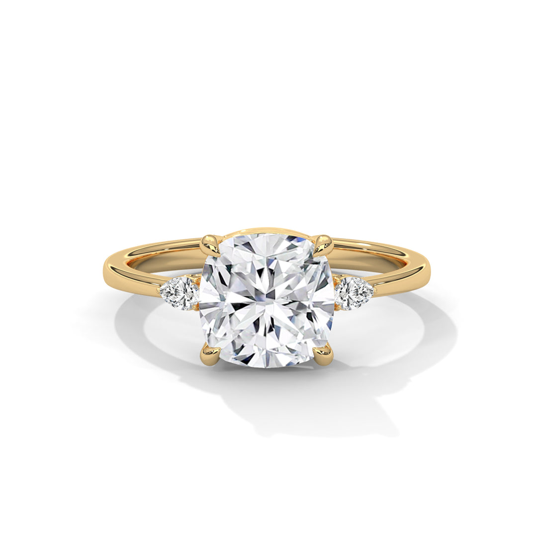 The Soleil Three-Stone Pear Setting