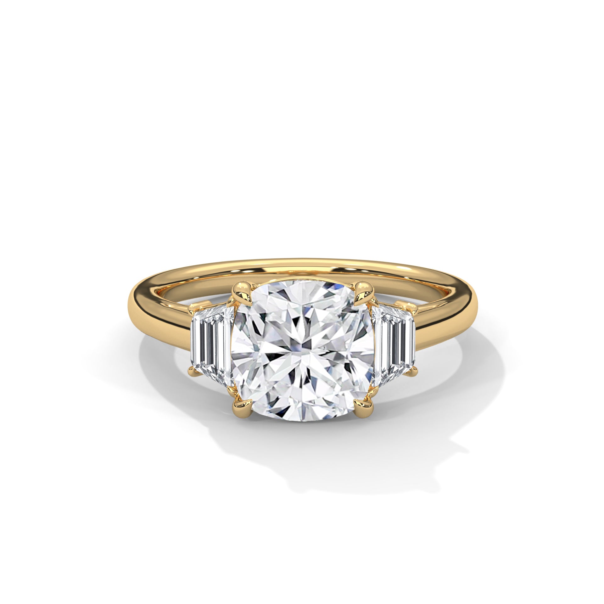 14k Yellow Gold / Cushion