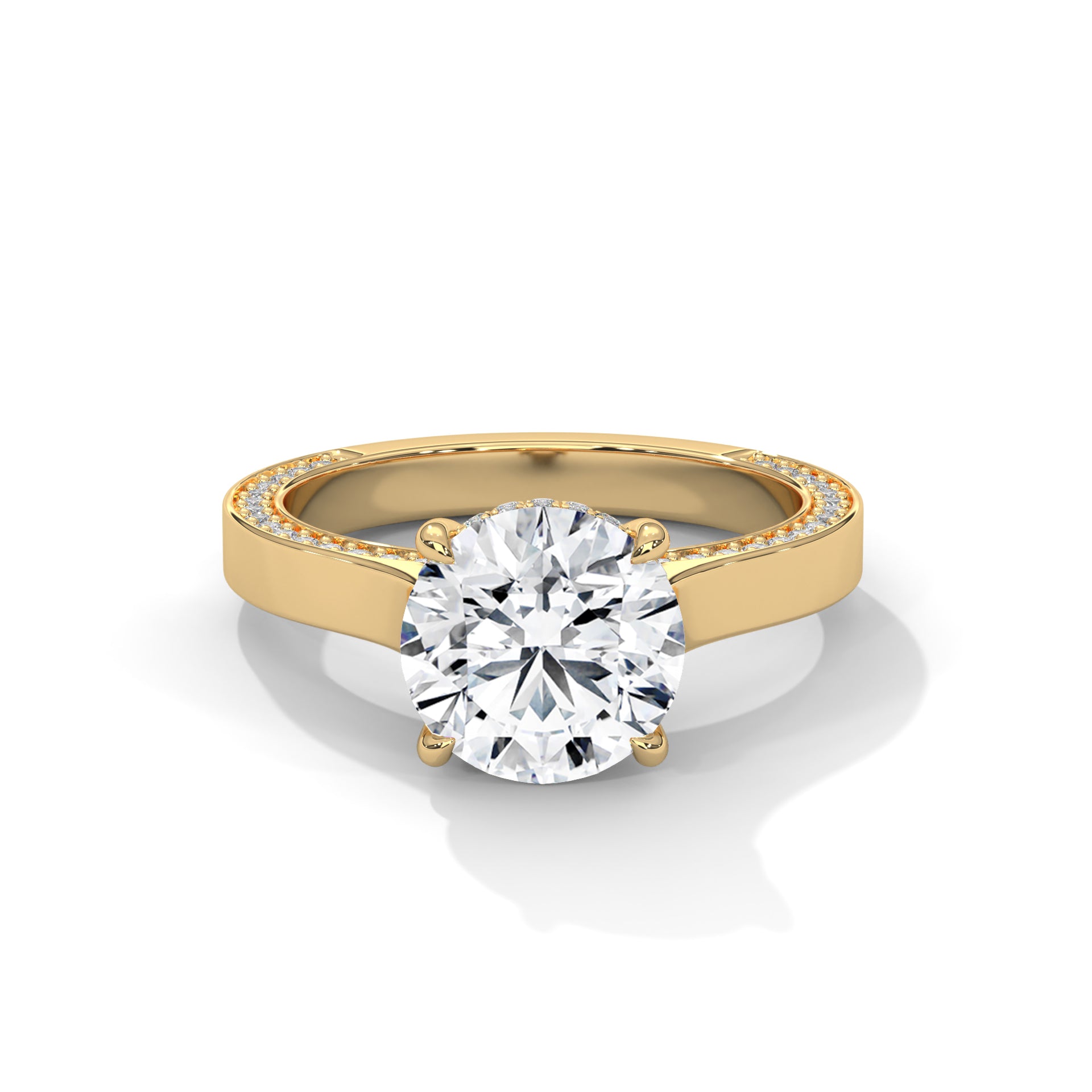14k Yellow Gold / Round