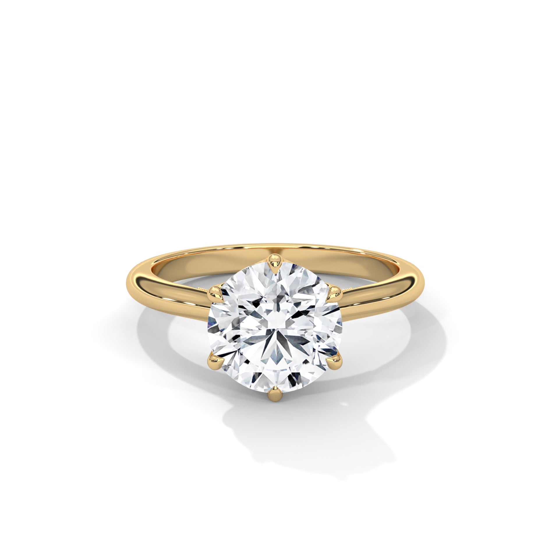 14k Yellow Gold / Round