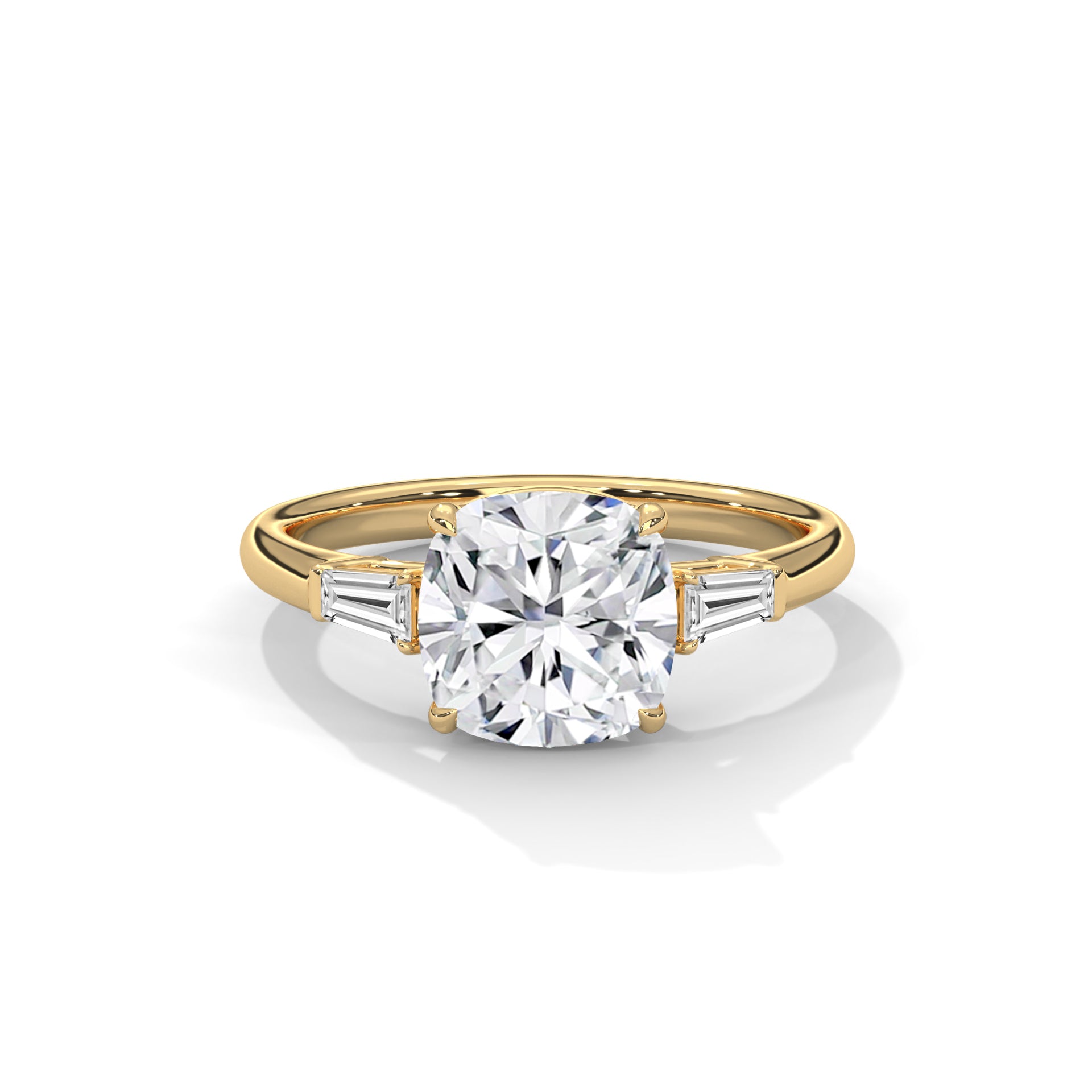 14k Yellow Gold / Cushion