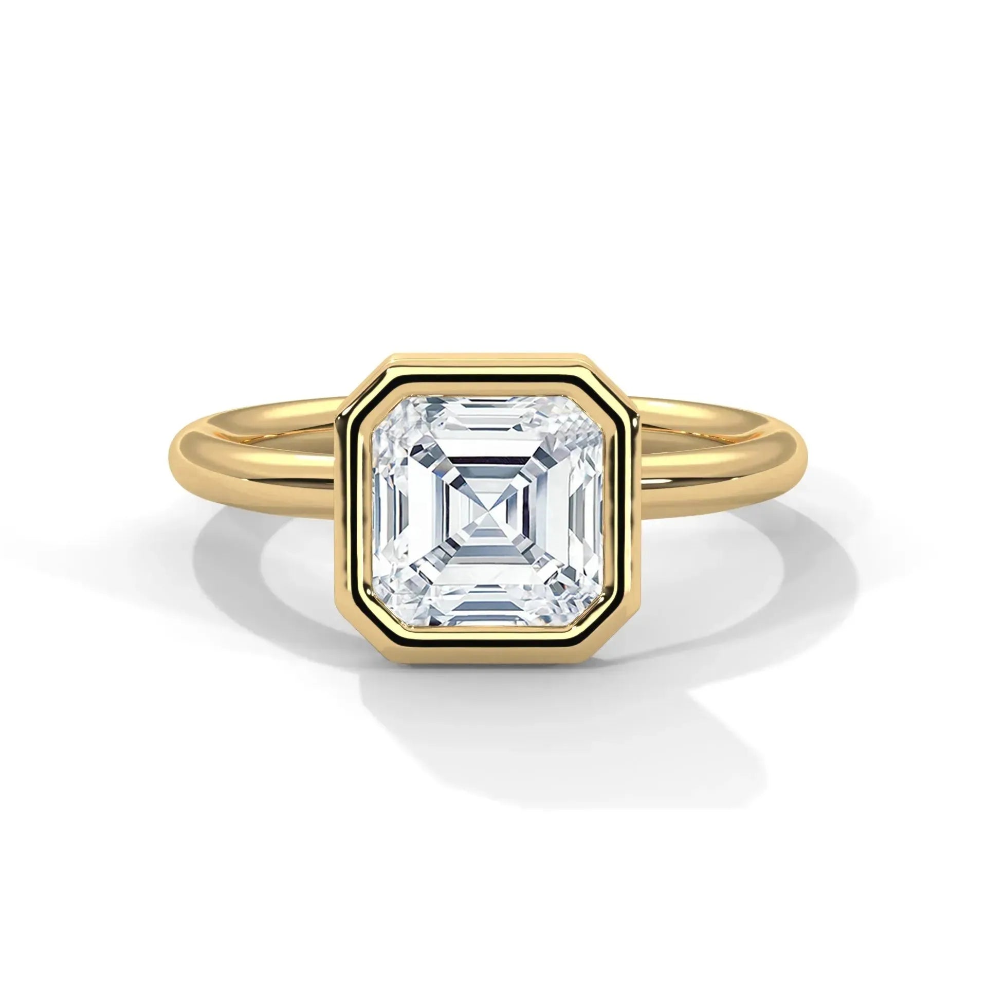 14k Yellow Gold / Asscher