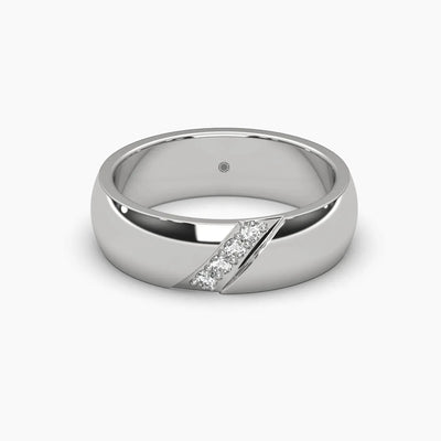 Round Men's Wedding Ring with Lab Grown Diamonds