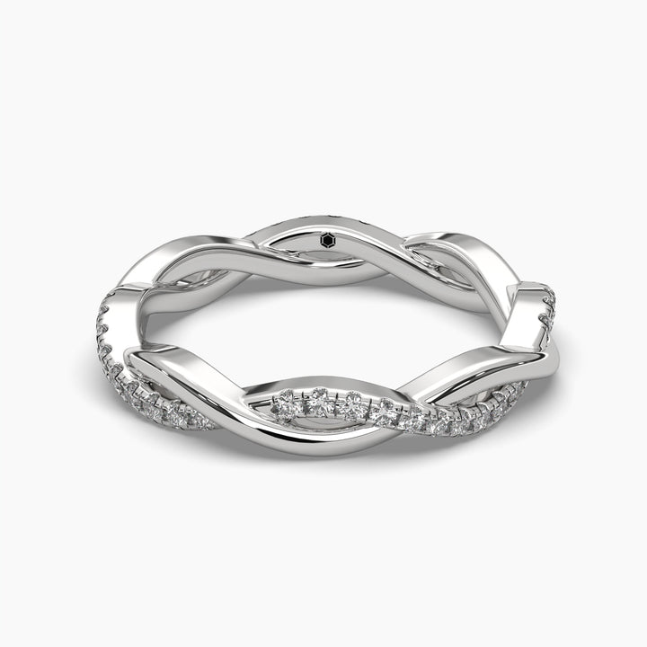 0.35ctw Round Lab Grown Diamond Twisting Fashion Ring | 14k White Gold