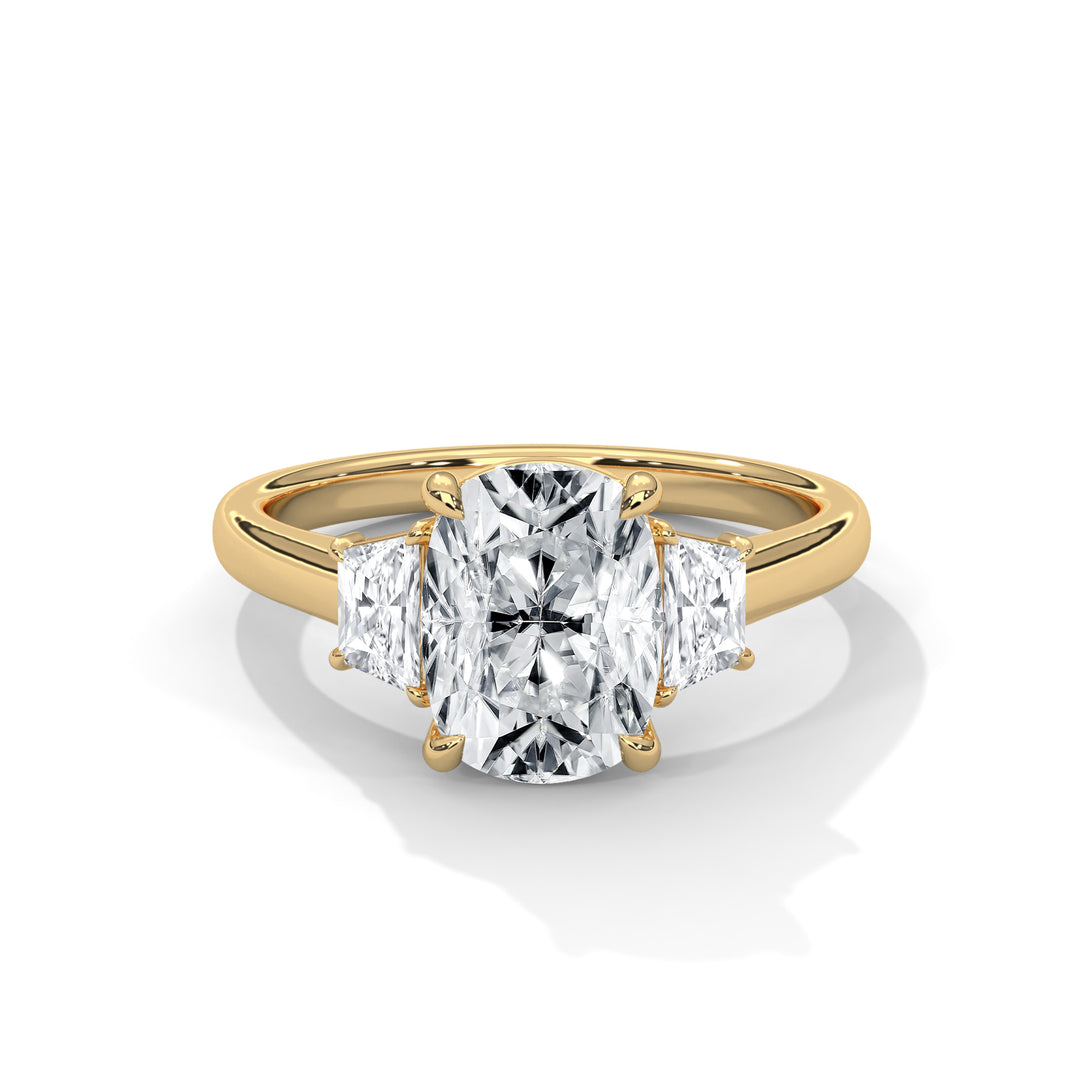 Three Stone Brilliant Trapezoid Setting