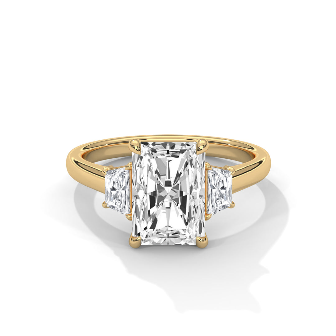 Three Stone Brilliant Trapezoid Setting