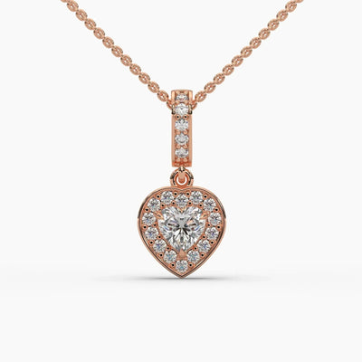 0.5ctw Heart Halo Lab Grown Diamond Pendant