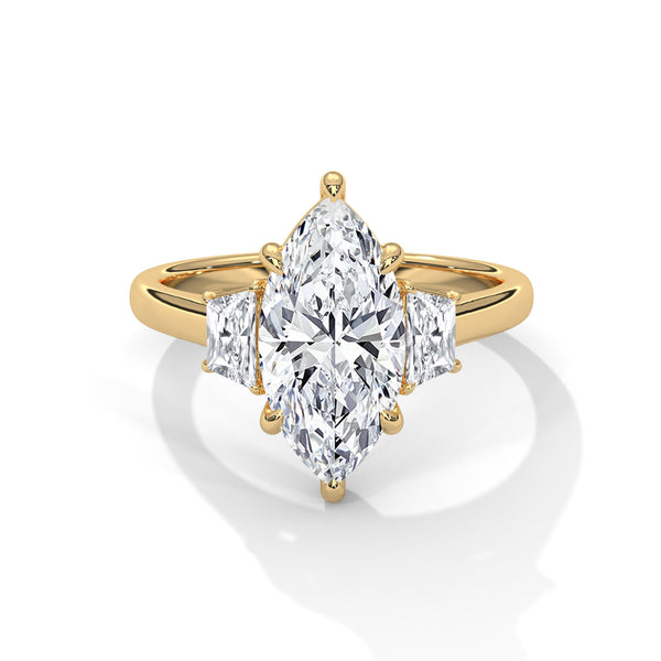 Three Stone Brilliant Trapezoid Setting